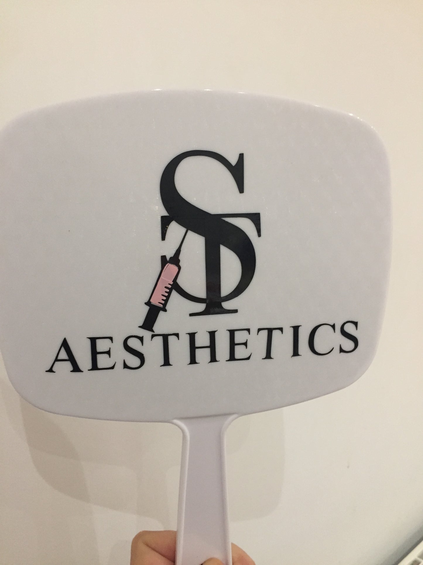 Large Handheld Mirror with Logo
