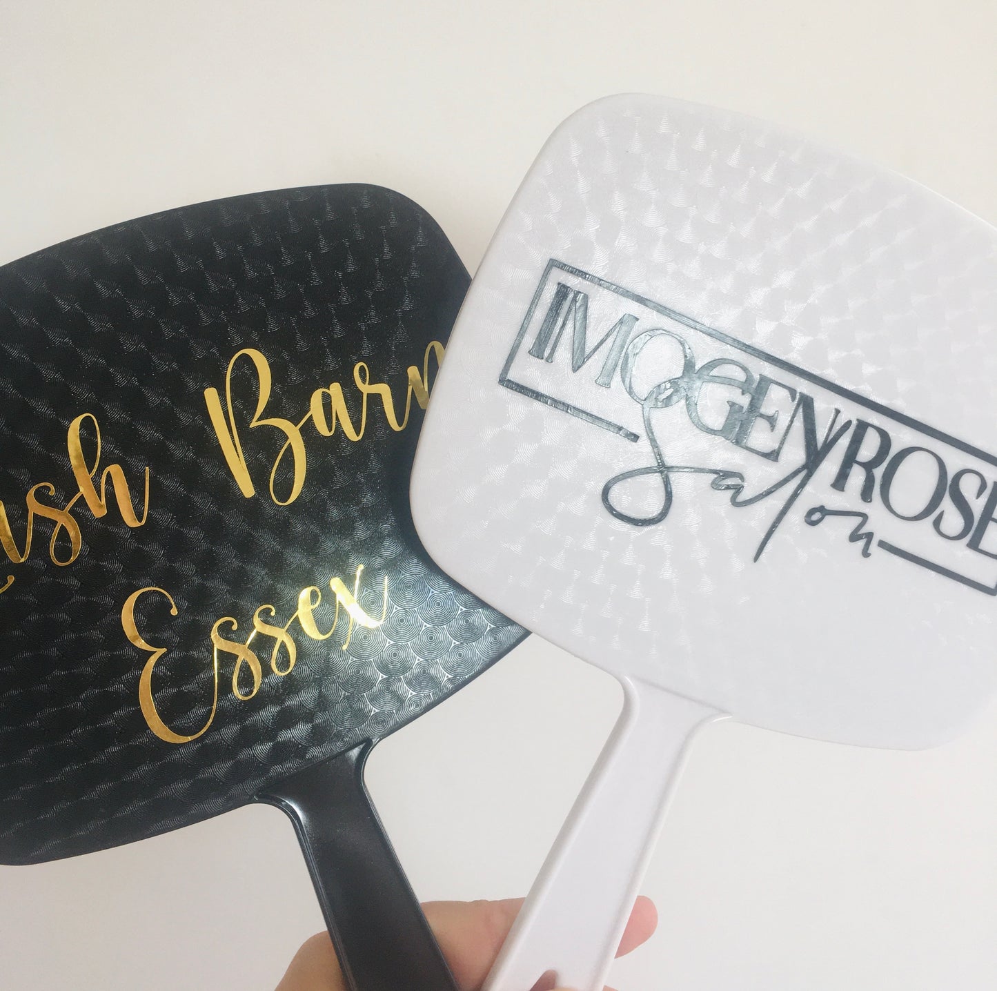 Large Handheld Mirror with Logo